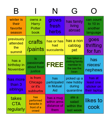 Summit Leaders BINGO! Find someone who... Bingo Card