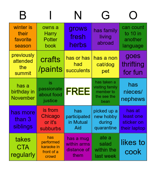 Summit Leaders BINGO! Find someone who... Bingo Card