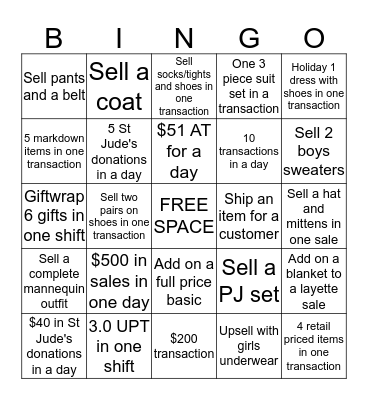 Erika Bingo Card