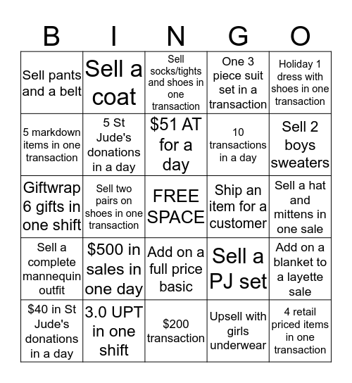 Erika Bingo Card