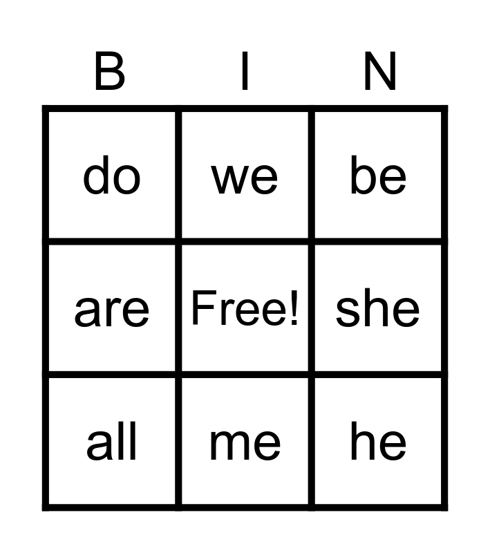 tricky-words-set-1-bingo-card