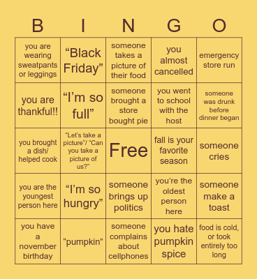 Fill your space, if… Bingo Card