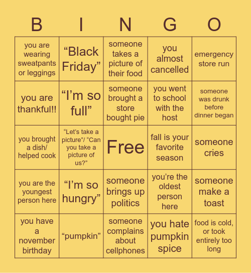 Fill your space, if… Bingo Card