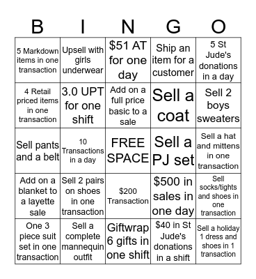 Kathy Bingo Card