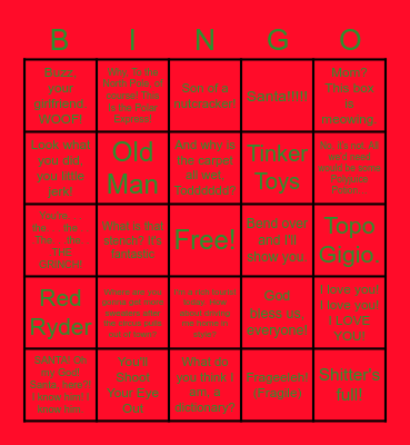 Christmas Movie Quotes Bingo Card