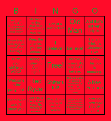 Christmas Movie Quotes Bingo Card