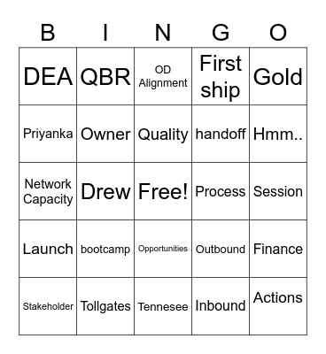 OD Team Bingo Card