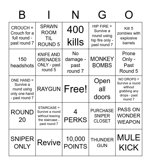 Nacht Bingo Card