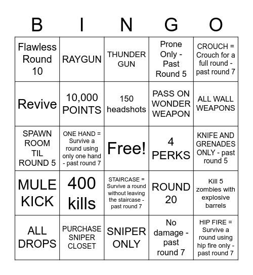 Nacht Bingo Card