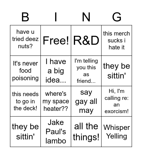 INVIZ Bingo Card
