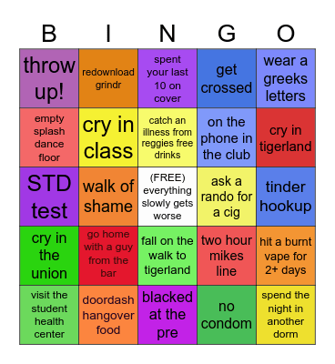 LSU (louisana slay university) BINGO CARD Bingo Card