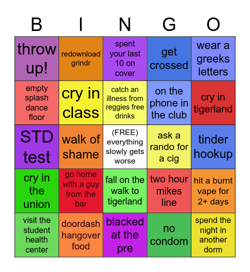 LSU (louisana slay university) BINGO CARD Bingo Card