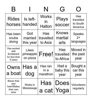 Ice Breaker Bingo Card