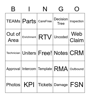 Outbound BINGO Card