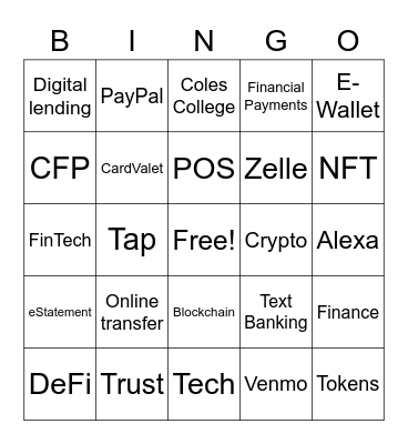 FinTECH Bingo Card