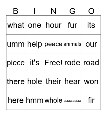 Mara Bingo Card