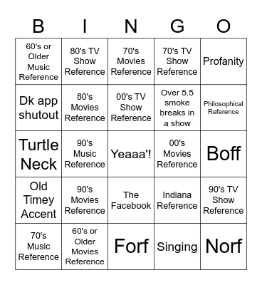 WES BINGO Card