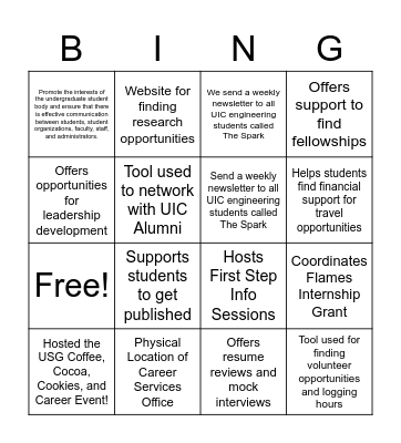 Coffee, Cocoa, Cookies, and Career Bingo Card