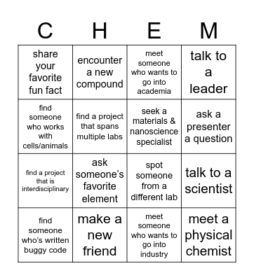 WIC+/CADI Cool Human Encounter Map Bingo Card