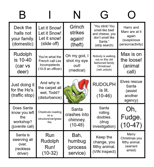 CHRISTMAS DISPATCH BINGO Card