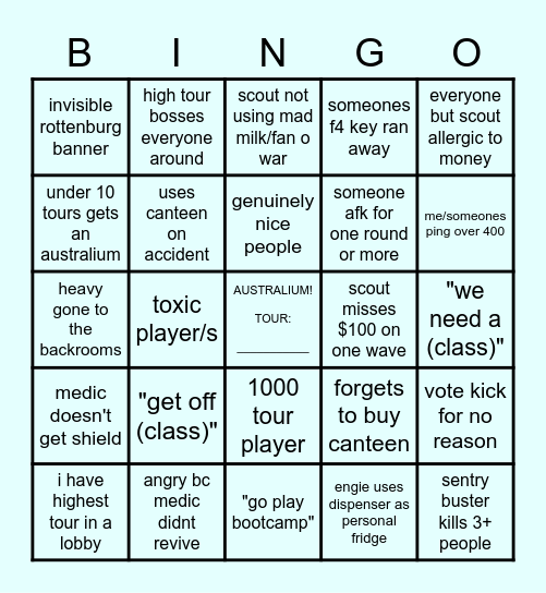 tf2 mvm bingo 2023 Bingo Card