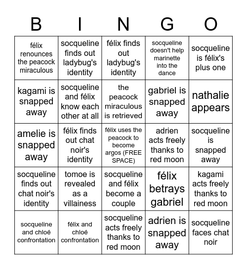 emotion bingo Card