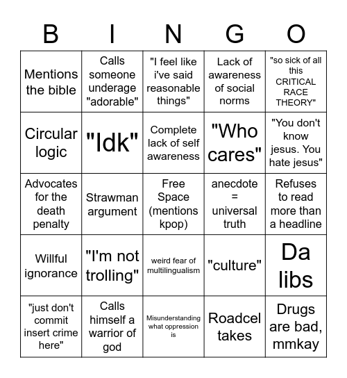 Avina Bingo Card