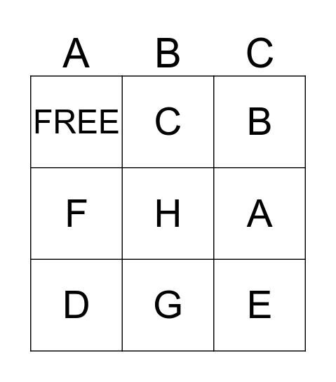 ABC BINGO Card