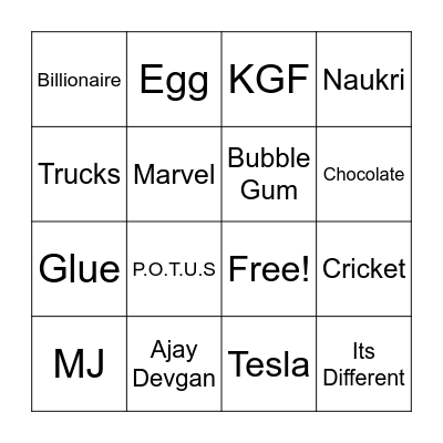 Accenture Bingo Card