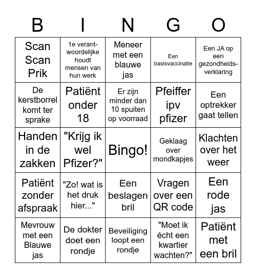 Bingo! Bingo Card