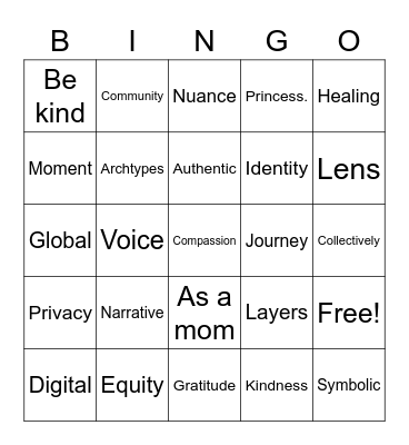 Duchess of Industrial Beige Bingo Card