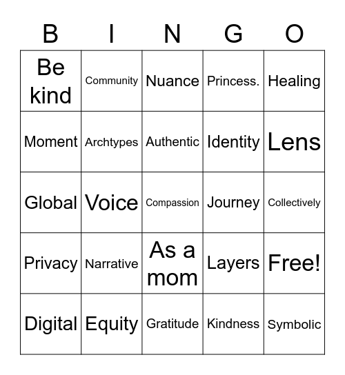 Duchess of Industrial Beige Bingo Card