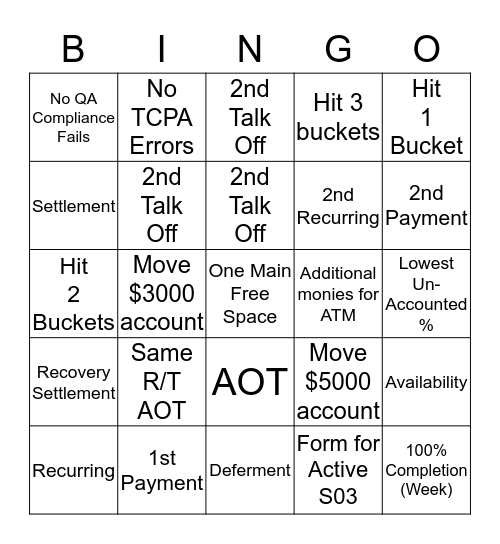 Team Webb "Fall" Bingo Card