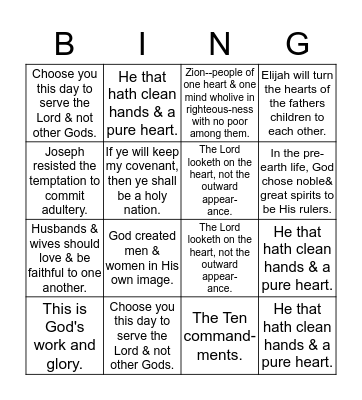 12 SM Bingo Card