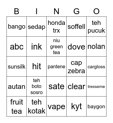 rdb Bingo Card