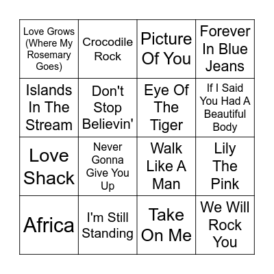 THE END GAME Bingo Card