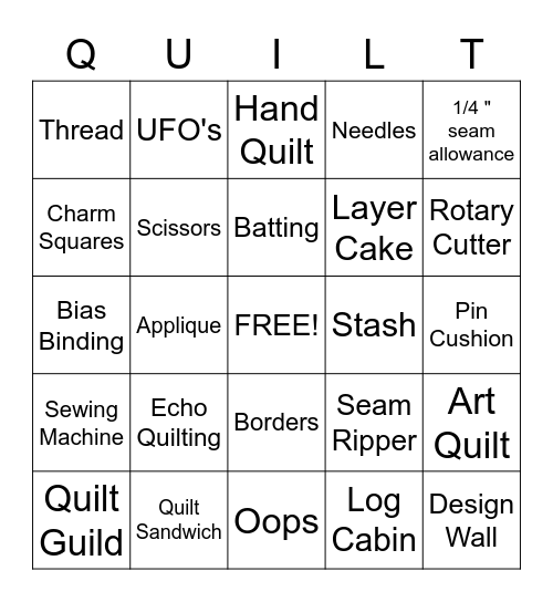 ~ Quilto ~ Bingo Card