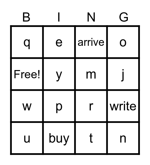 bingo Card