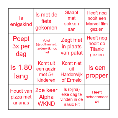 ALPHA WEEKEND BINGO Card