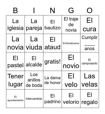 Esp. 3 Cap. 3 Los pasajes de la vida Bingo Card