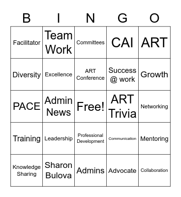 ART Madness Bingo Card