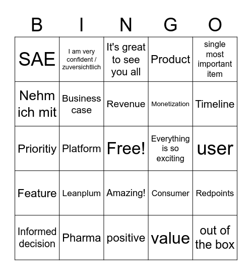 Our Bullshit Bingo Card