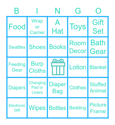 Baby Shower Gift Bingo! Bingo Card