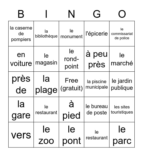 En Ville Bingo Card