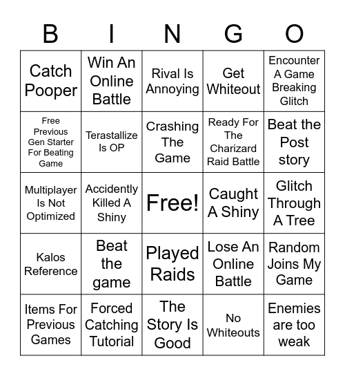 Violet Bingo Card