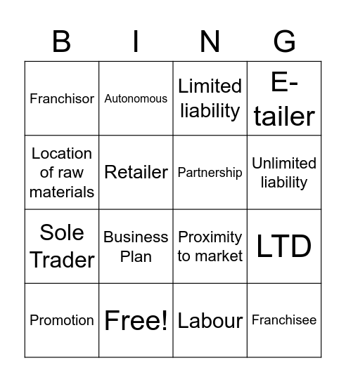 1.4 Bingo Card