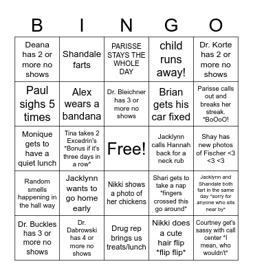 Pediatrics Bingo Card