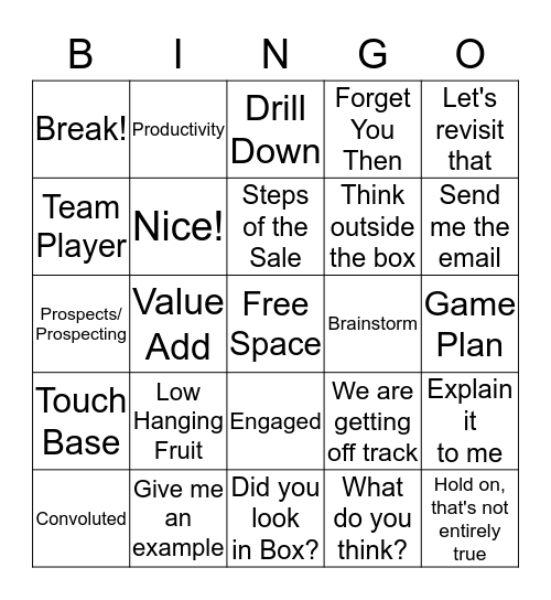 Bullshit Bingo Card