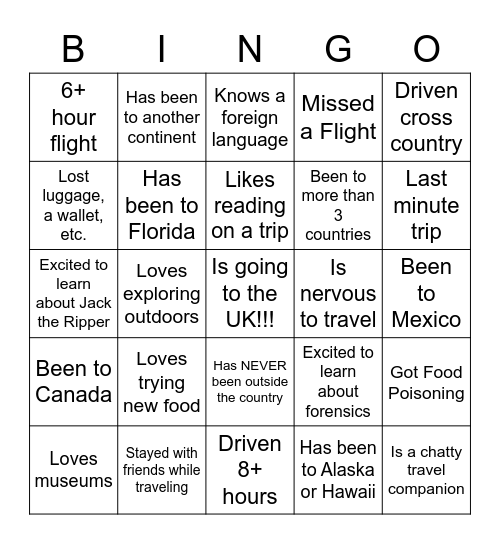 UK 2023!!! Find someone who... Bingo Card
