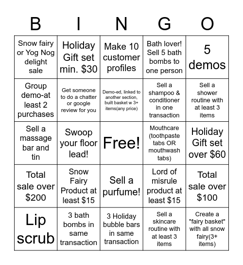 Lush Weekend Bingo! Bingo Card